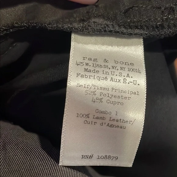 Rag & Bone Black Mo Pants Leather Waistband cuffed crop pants - Picture 8 of 8